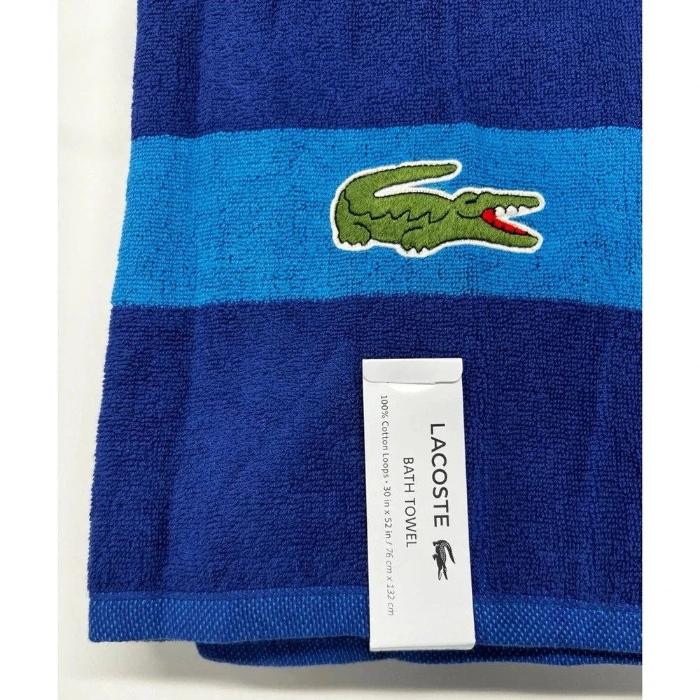 Lacoste Blue Bath Towel‎ 100% Cotton 30